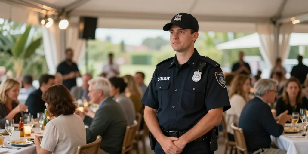Security presence by trusted local providers at a vibrant event.